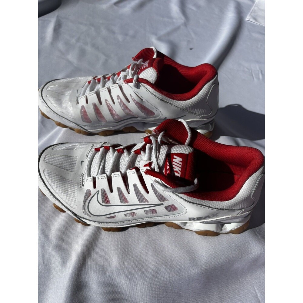 Nike Reax 8 TR Mesh White Wolf Grey Red Men’s Size 9.5 Training Shoes 621716-103